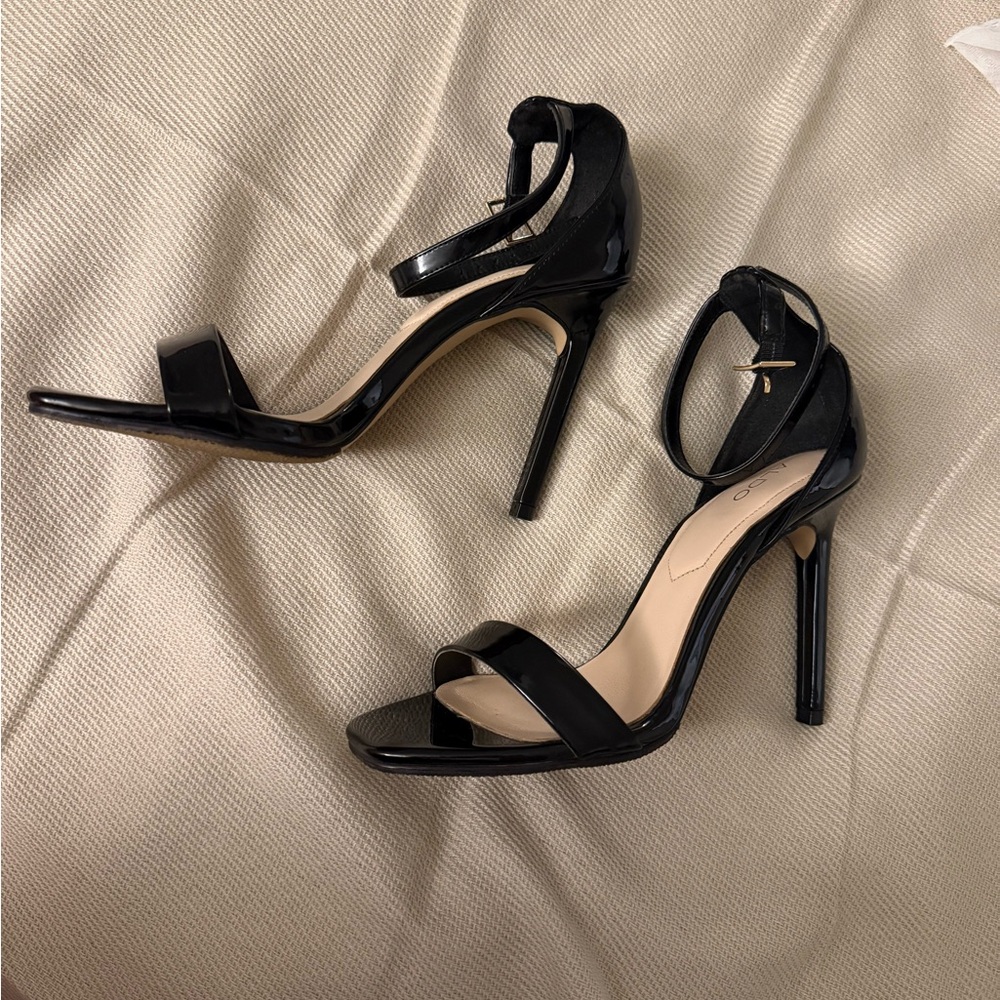 Aldo Patent Black Sandals for Women